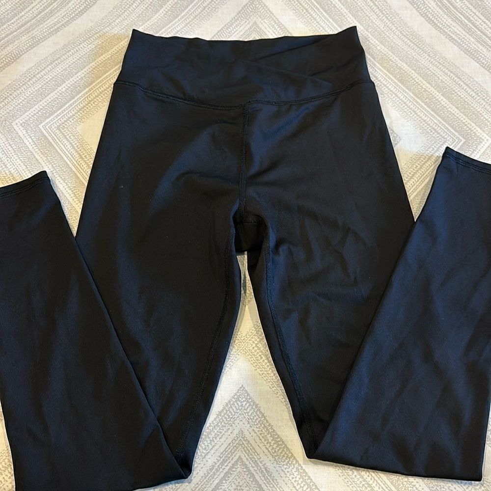 Gap Teen Black Dipped Waist Full Length Leggings, Size 14-16